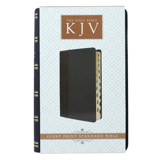 Picture of KJV GIANT PRINT BLACK LUX LEATHER BIBLE INDEXED