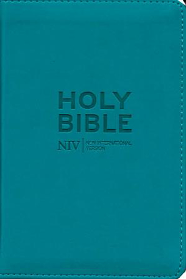 Picture of NIV POCKET BIBLE CYAN LEATHERSOFT + ZIP
