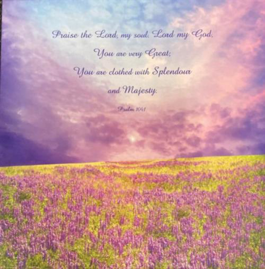 Picture of LAVENDER FIELD PLAQUE PSALM 104:1