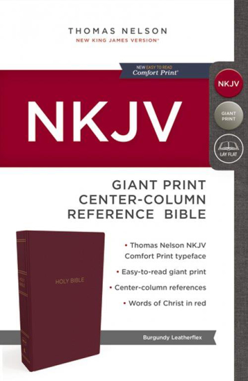 Picture of NKJV GIANT PRINT REFERENCE BIBLE BURGUNDY IMITATION LEATHER