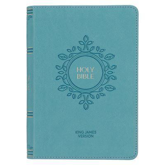 Picture of KJV FAUX LEATHER TEAL COMPACT LARGE PRINT BIBLE