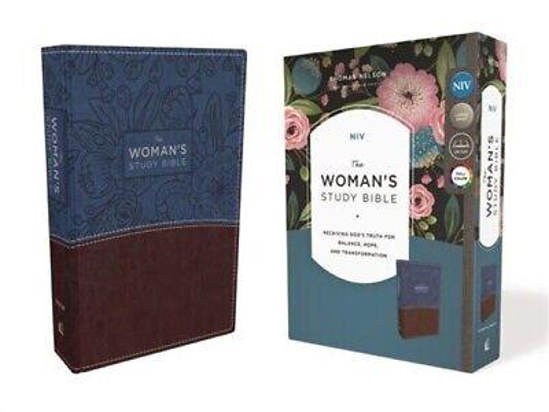 Picture of NIV WOMAN'S STUDY BIBLE BLUE/BROWN LEATHER